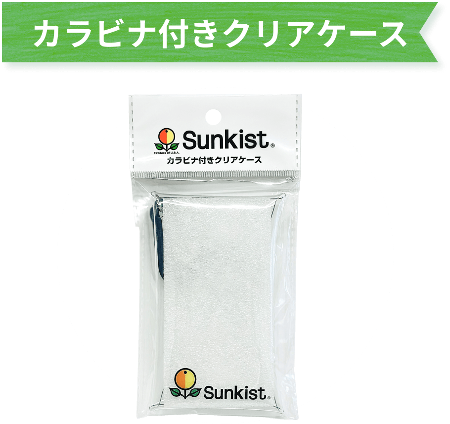 カラビナ付きクリアケース